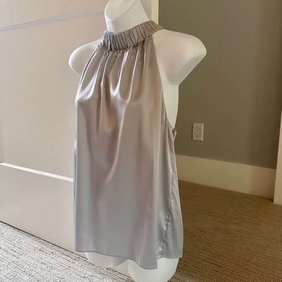FRAME Stunning Silvery Blue Silk Halter Top Sz L NWT $328!! - Picture 3 of 4